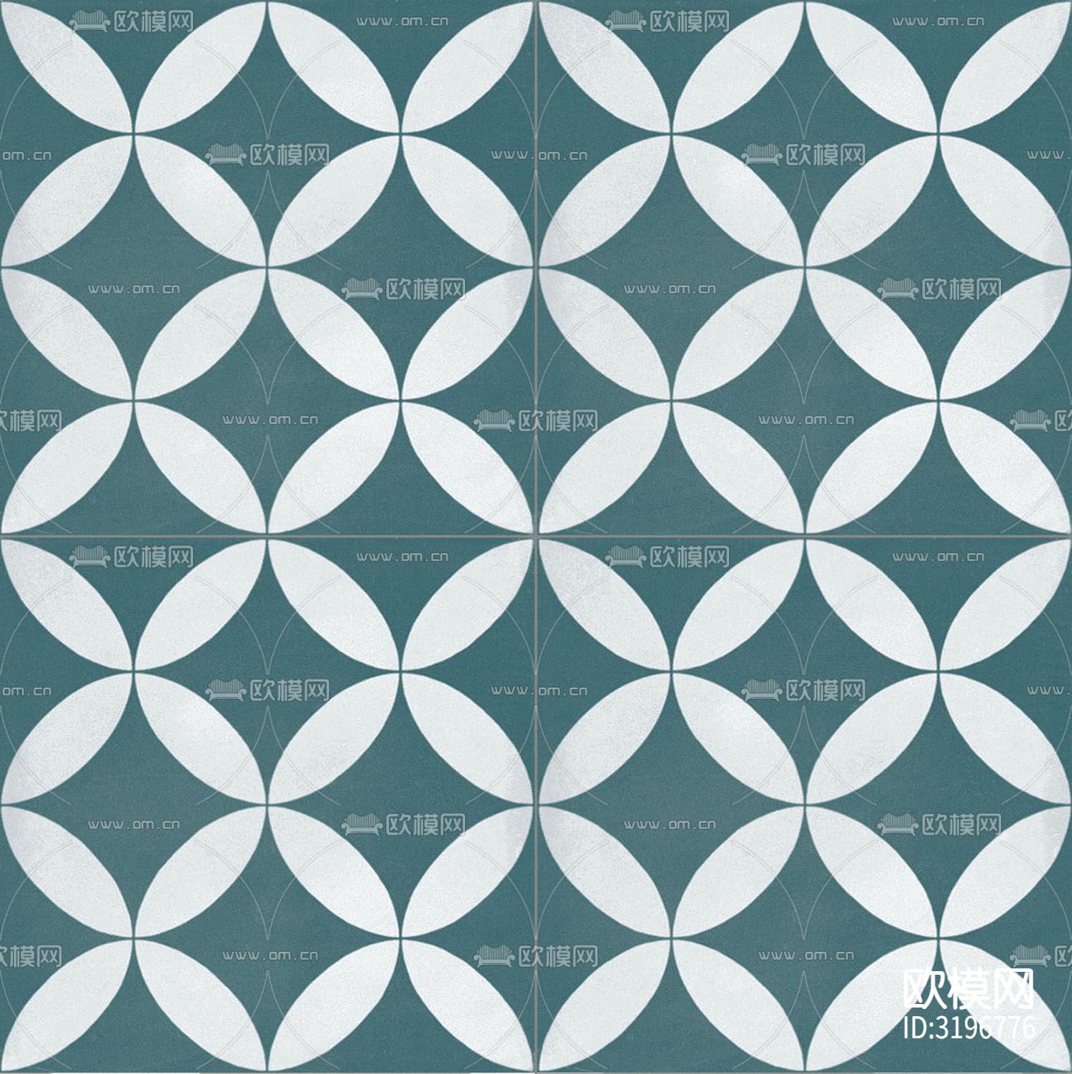 绿色现代简约花砖贴图下载