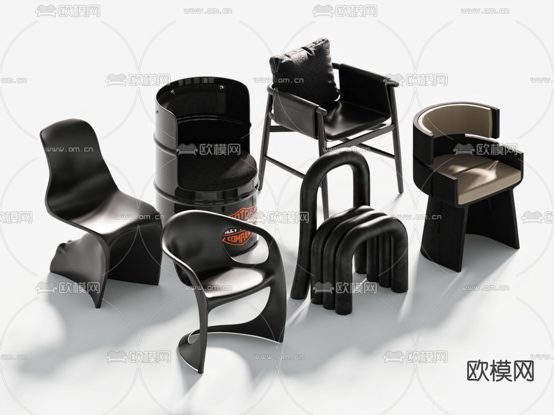 工业风椅子 餐椅3d模型下载