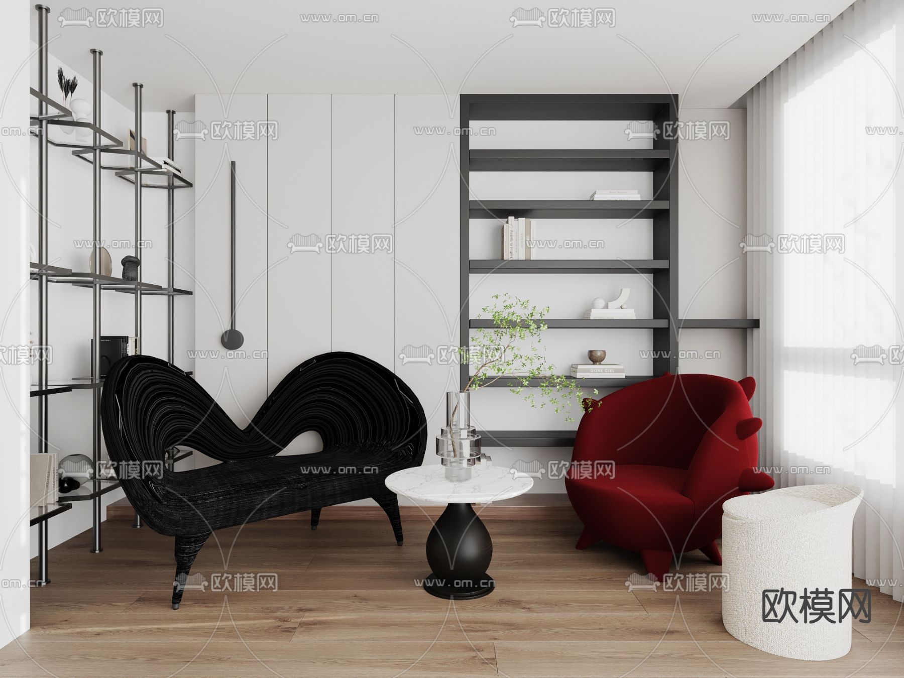 后现代组合沙发3d模型下载