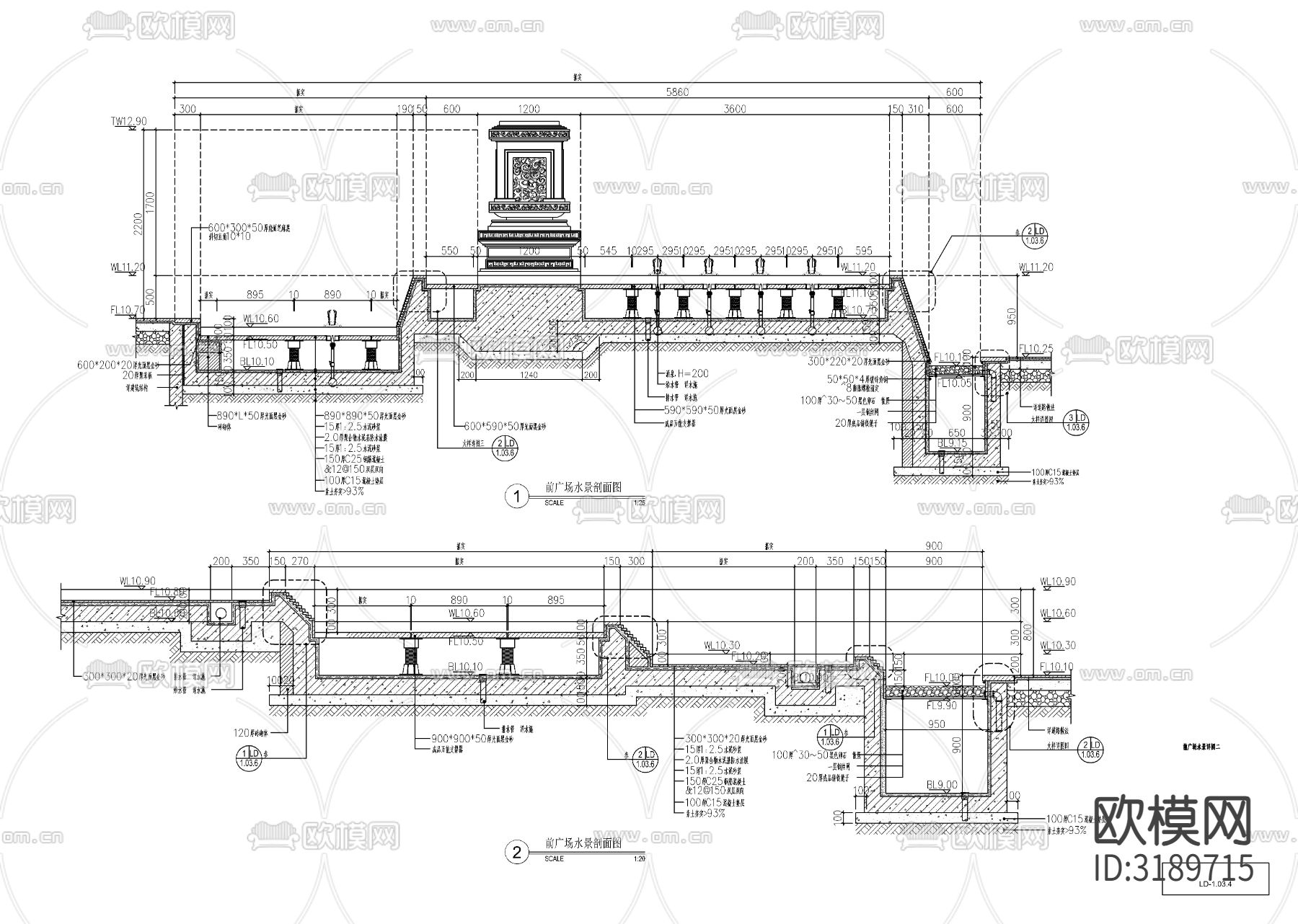 新中式售楼处水景CAD施工图下载（渲染图4）