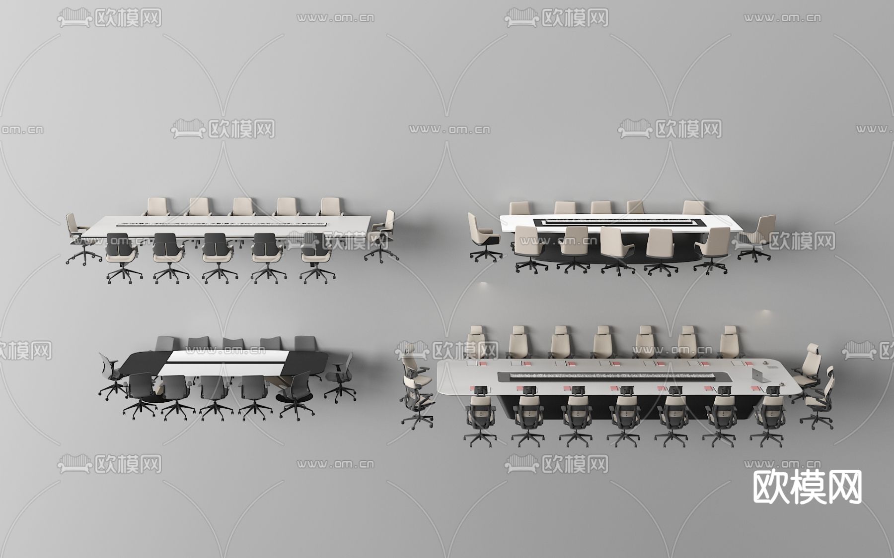 会议桌椅 会议台3d模型下载