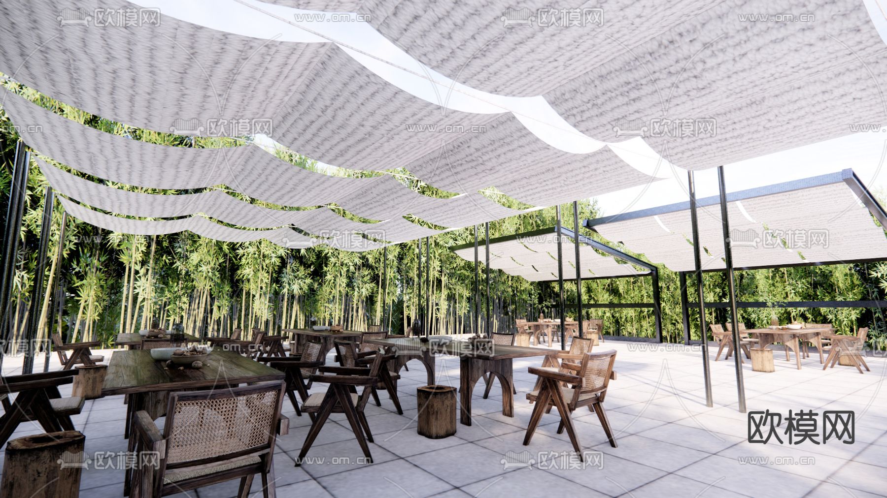 现代室外遮阳布 文化遮阳棚su模型