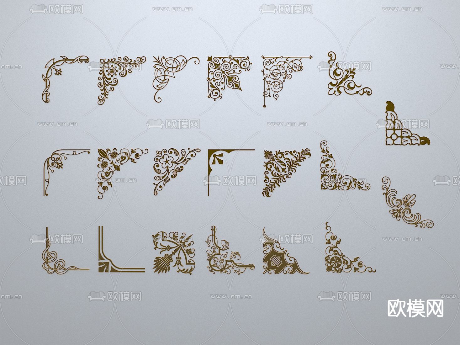 欧式线条 角线 边框 边条3d模型下载