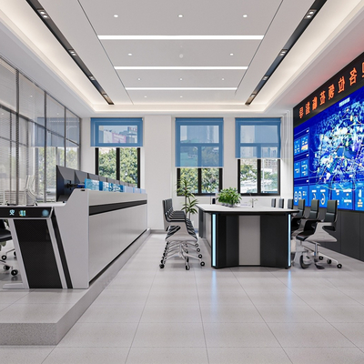  公安指挥控制室su模型 