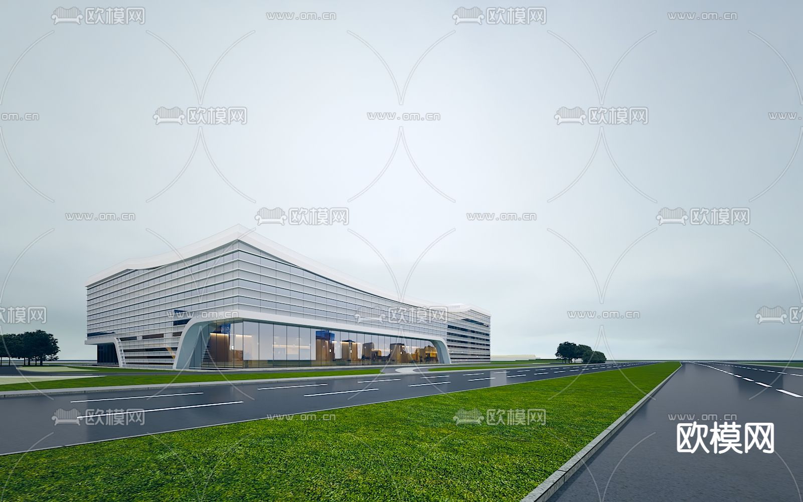 电影院外观3d模型下载（渲染图3）