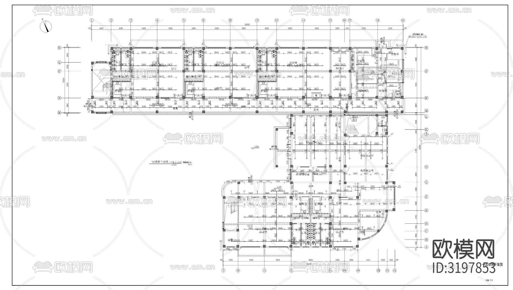 幼儿园给排水cad施工图下载（渲染图6）
