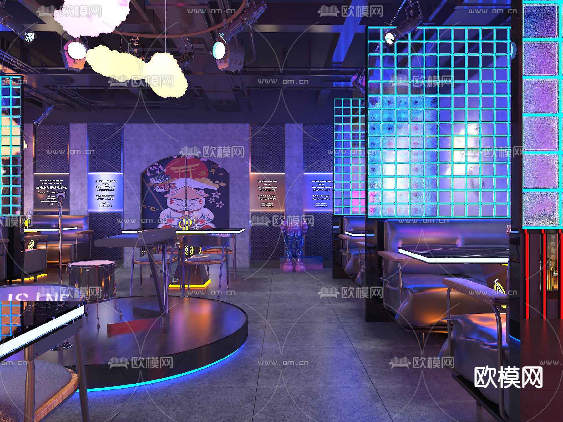 音乐餐厅 夜店3d模型下载