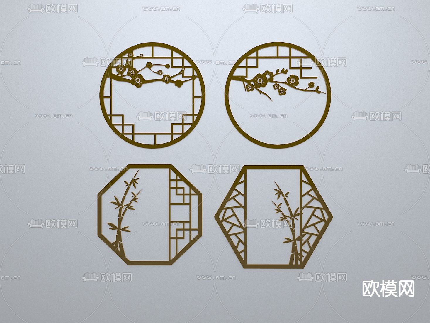 中式窗花 窗格 窗台 镂花窗3d模型下载