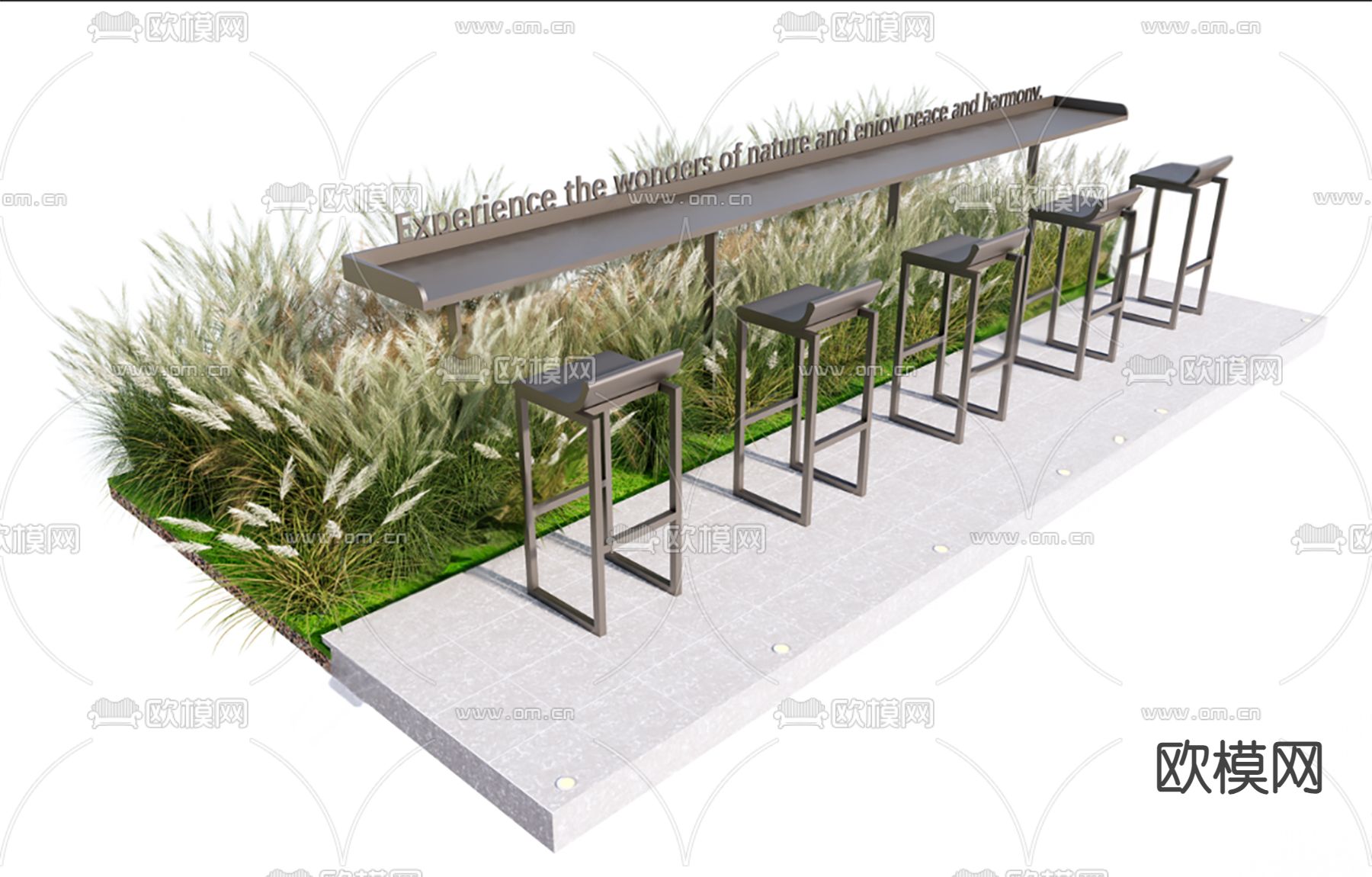 户外吧台 商业外摆3d模型下载