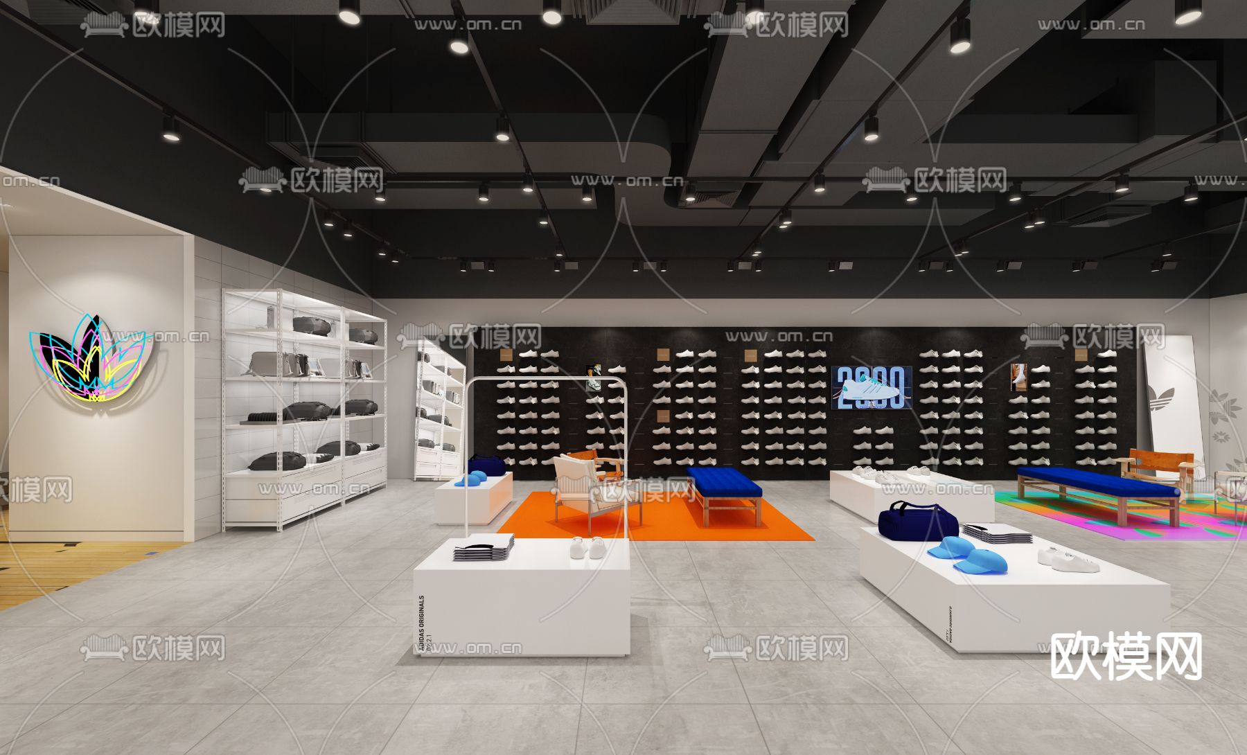 现代鞋店3d模型下载（渲染图2）