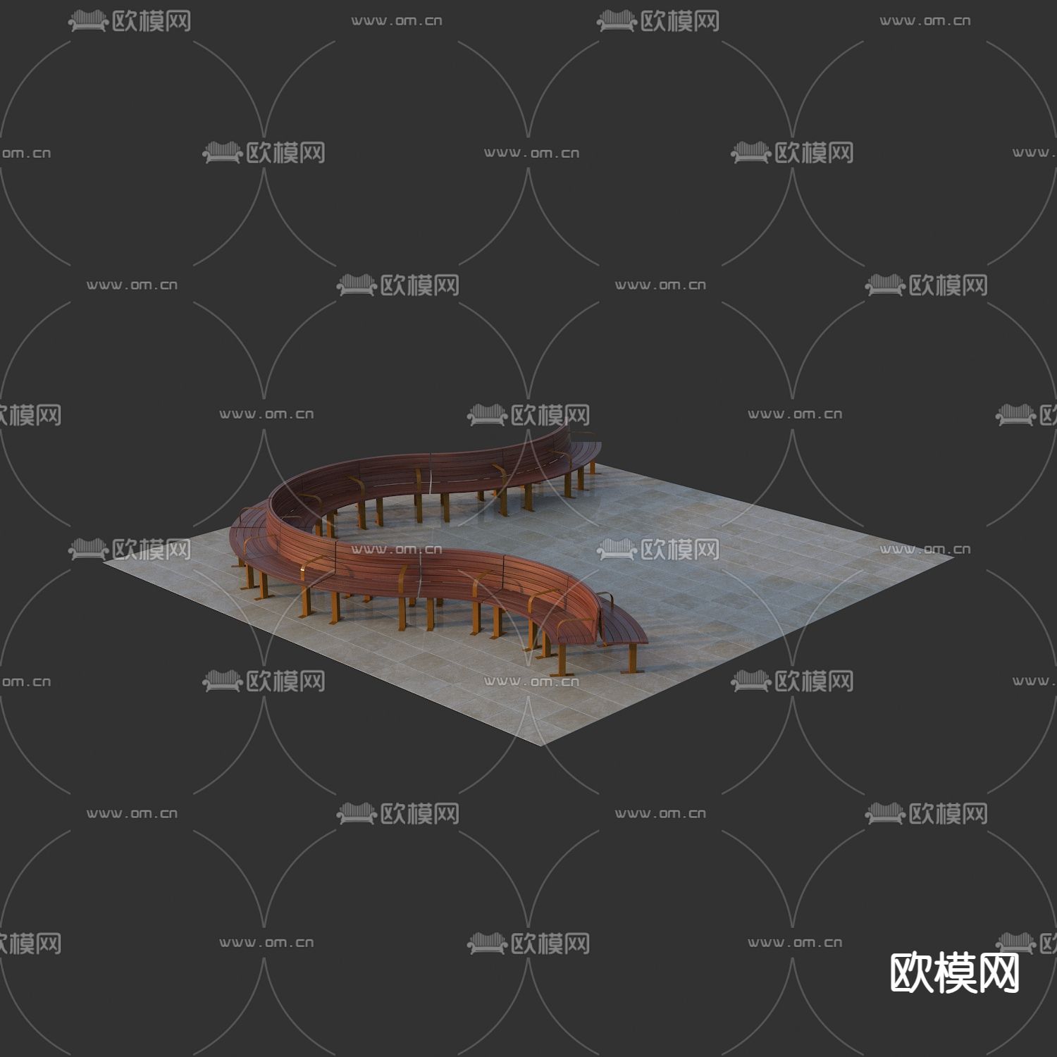 户外椅 异形椅 公共椅3d模型下载