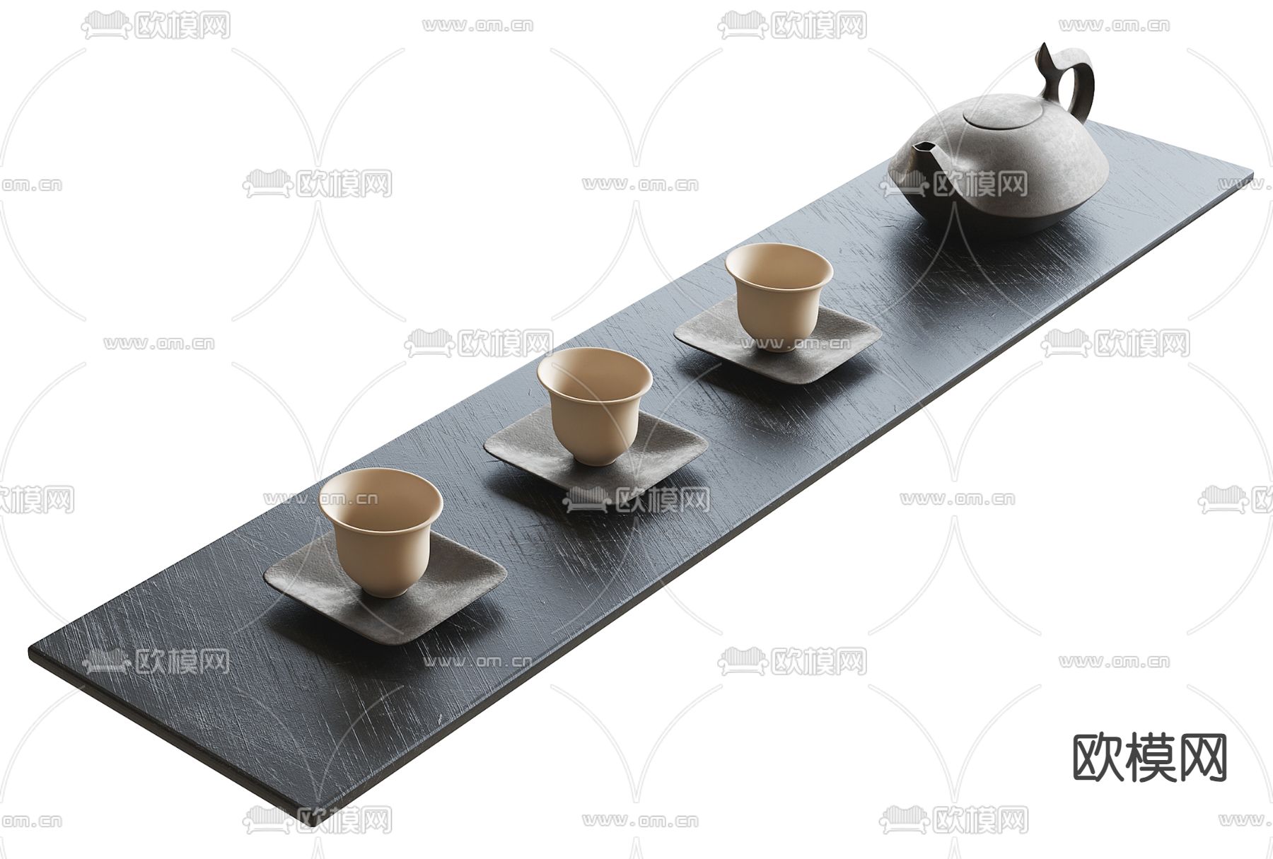 现代茶具3d模型下载