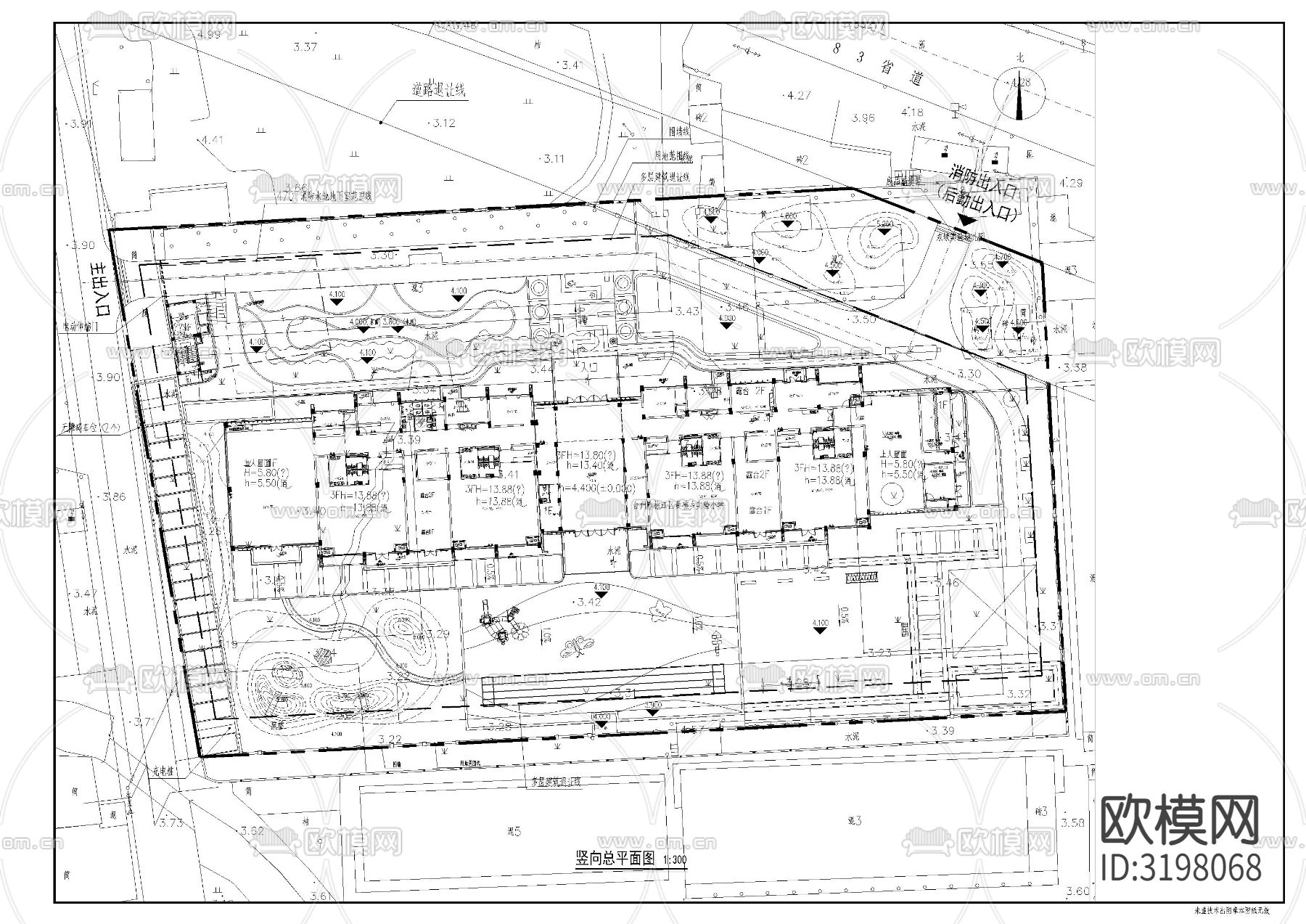 幼儿园室外景观土建cad施工图下载（渲染图5）