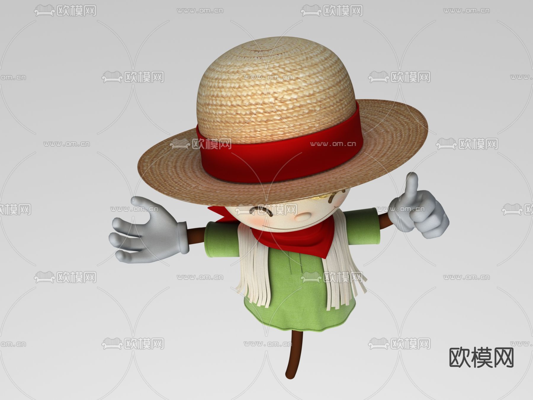 稻草人 虚拟人物3d模型下载（渲染图3）