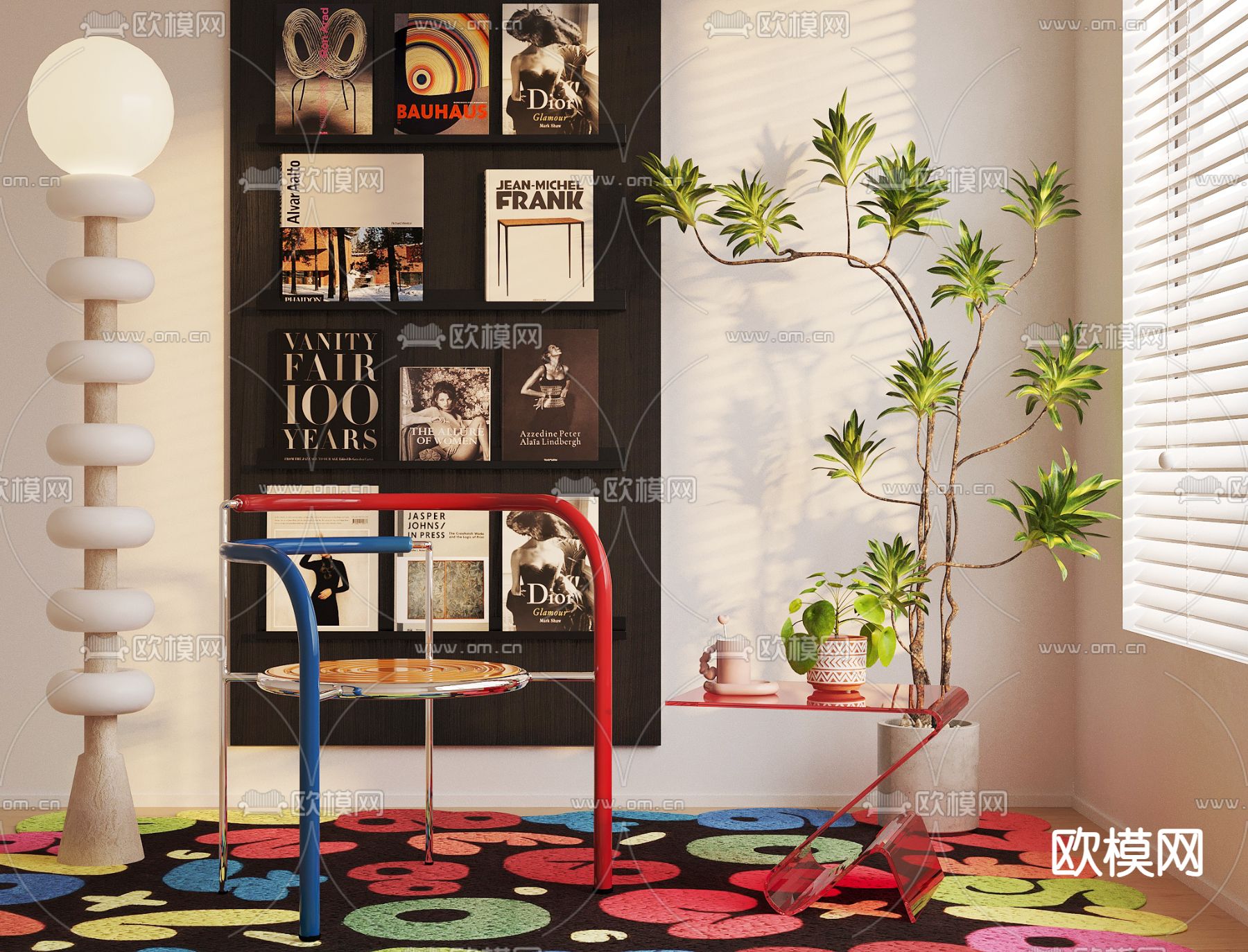 孟菲斯椅子 休闲椅 桌几3d模型下载