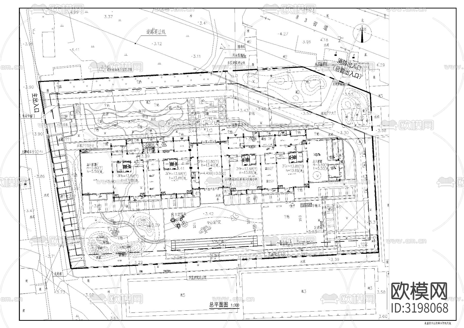 幼儿园室外景观土建cad施工图下载（渲染图7）