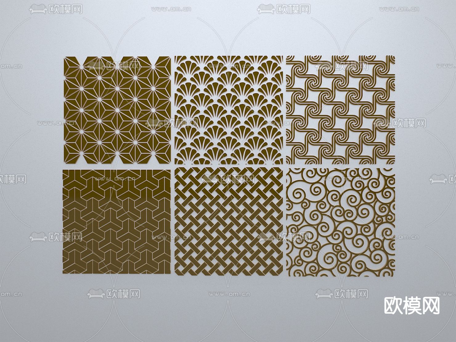线条剪影 边框 边条 雕花 构件3d模型下载
