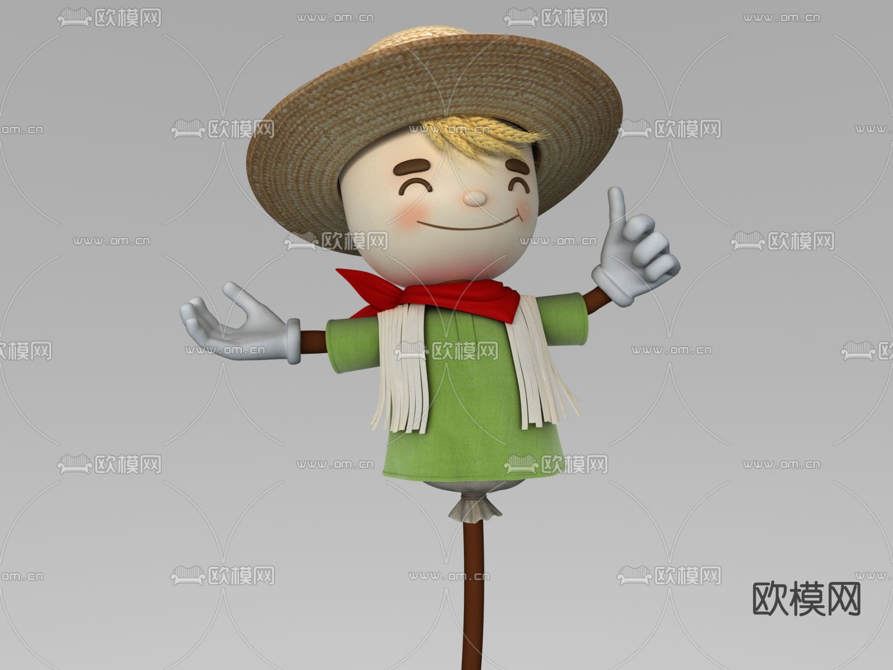 稻草人 虚拟人物3d模型下载（渲染图1）