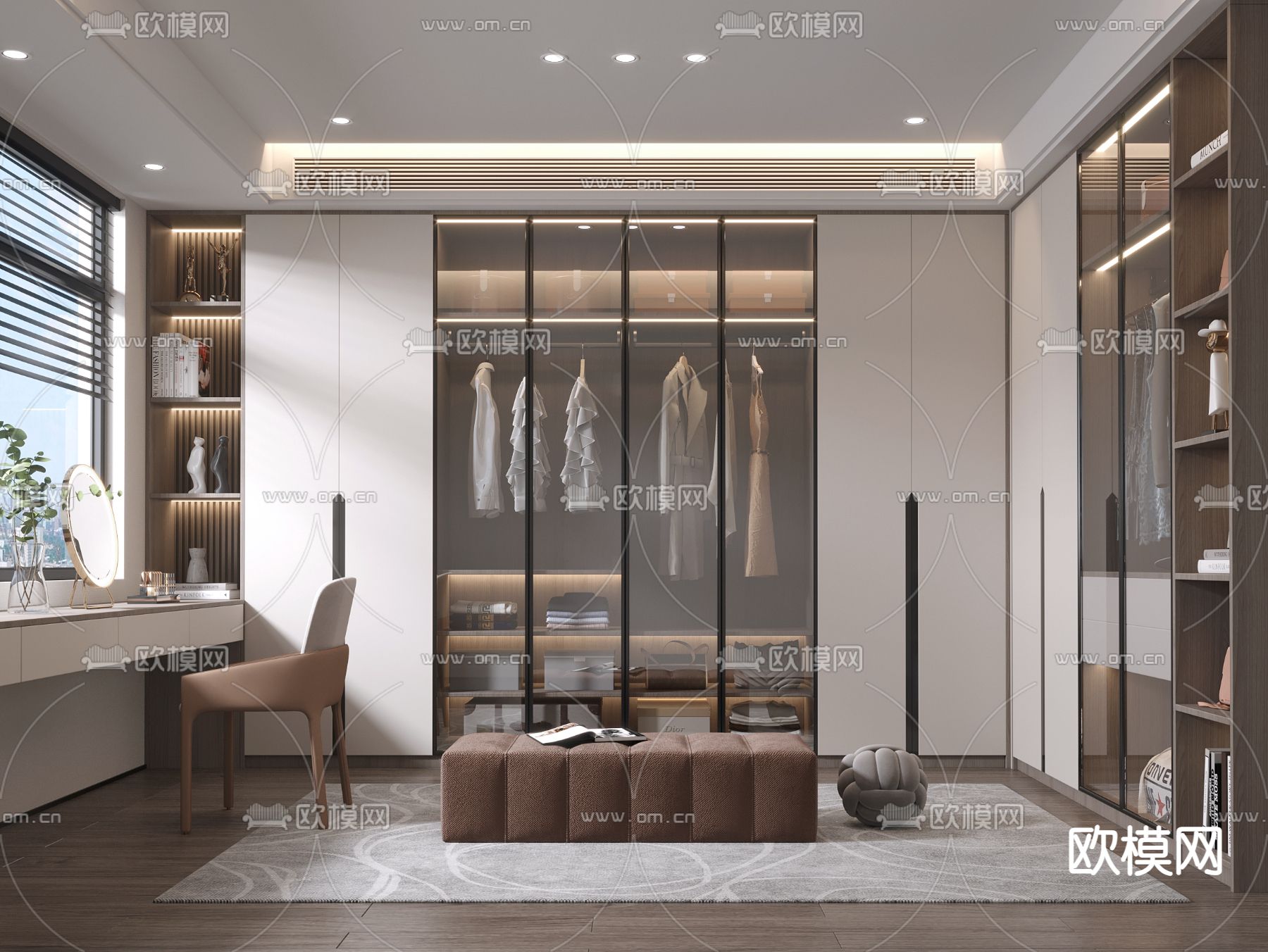 现代衣帽间3d模型下载