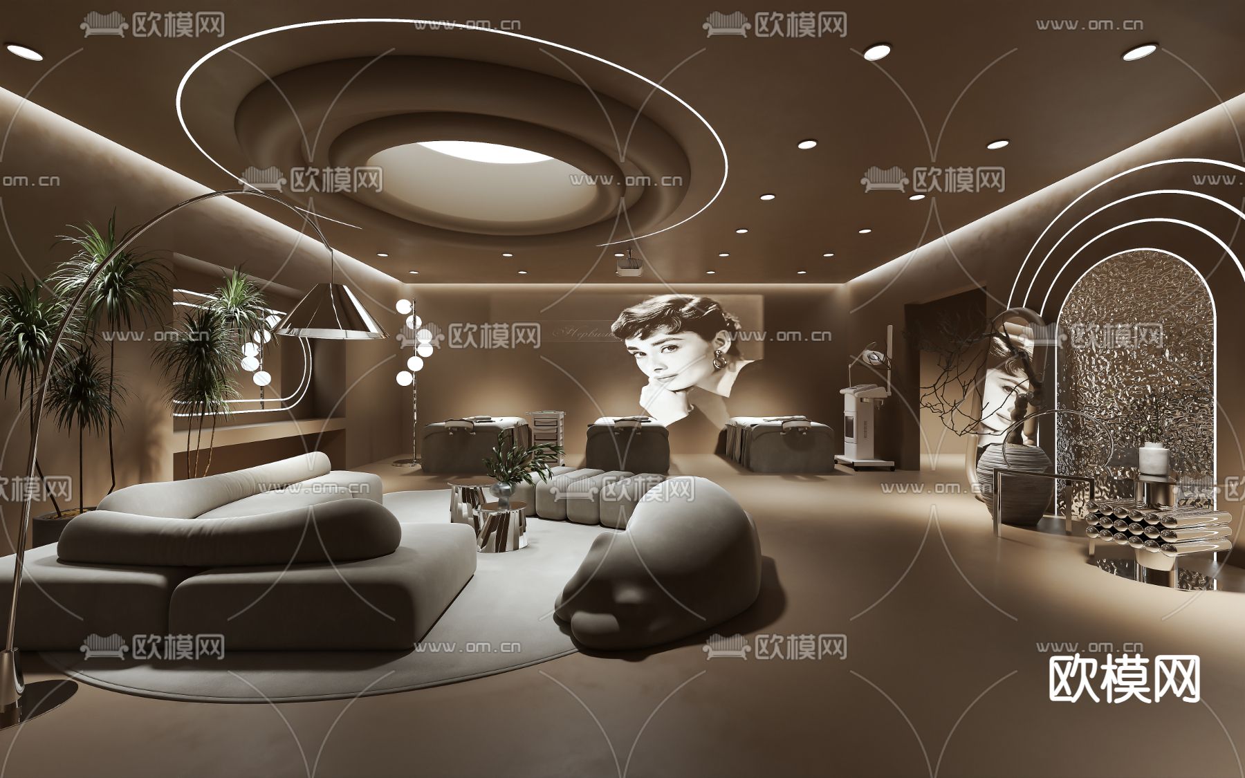现代美容院3d模型下载
