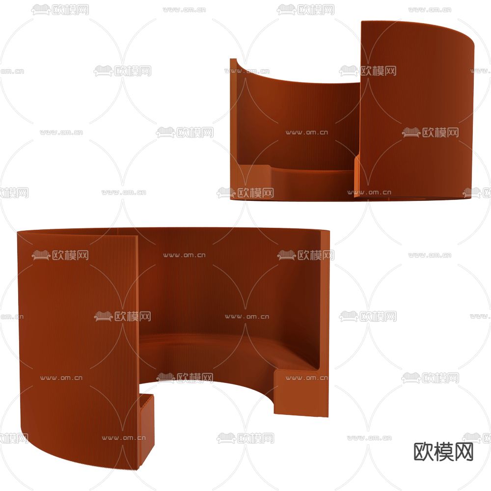 Molo 卡座沙发 弧形沙发3d模型下载
