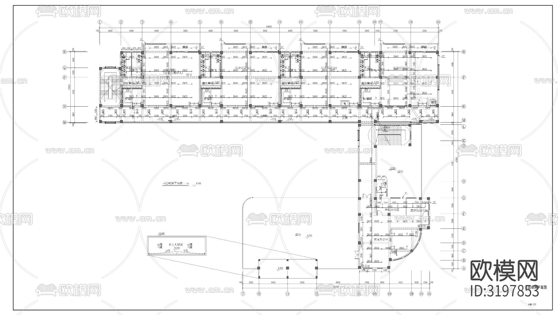 幼儿园给排水cad施工图下载（渲染图10）