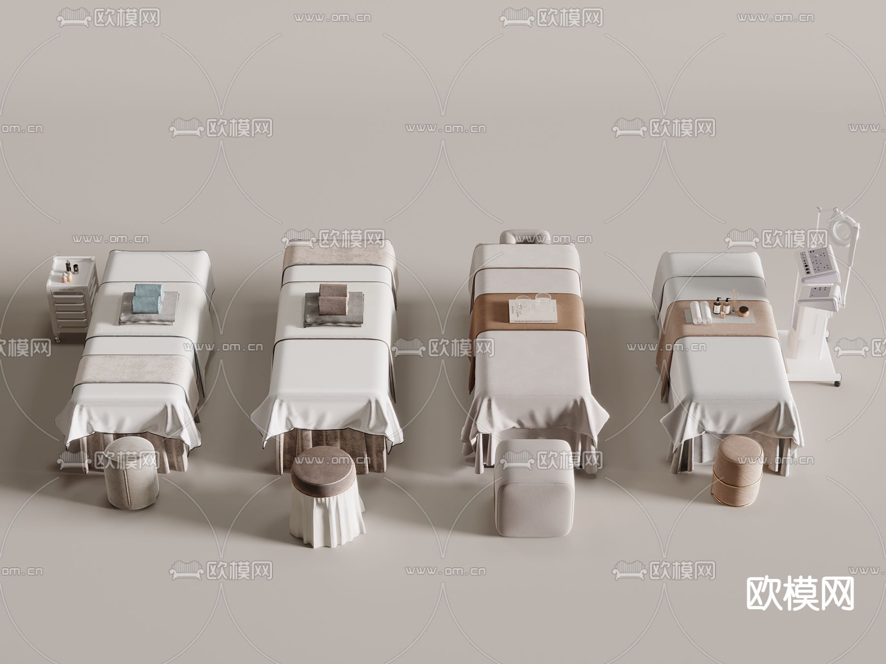 按摩床 美容床 洗头床3d模型下载