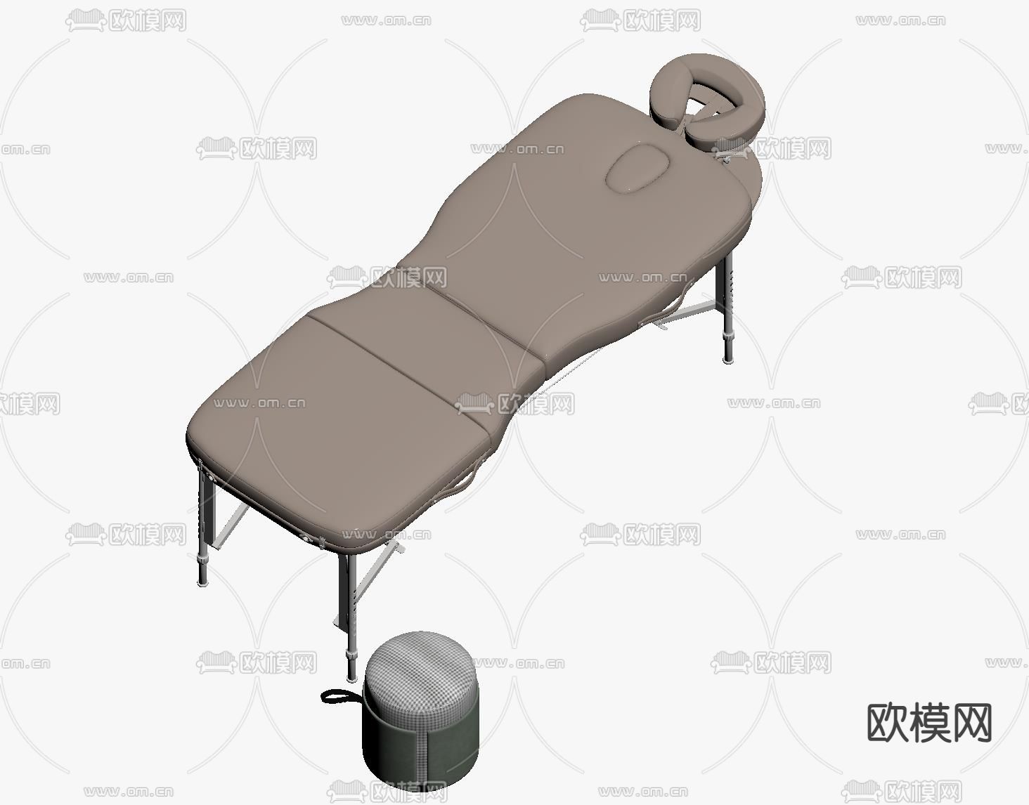按摩床 美容床su模型下载（渲染图1）