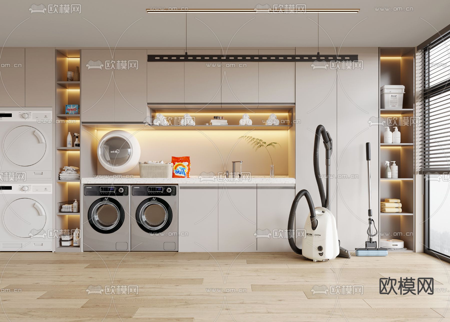 洗衣机柜 阳台柜3d模型下载