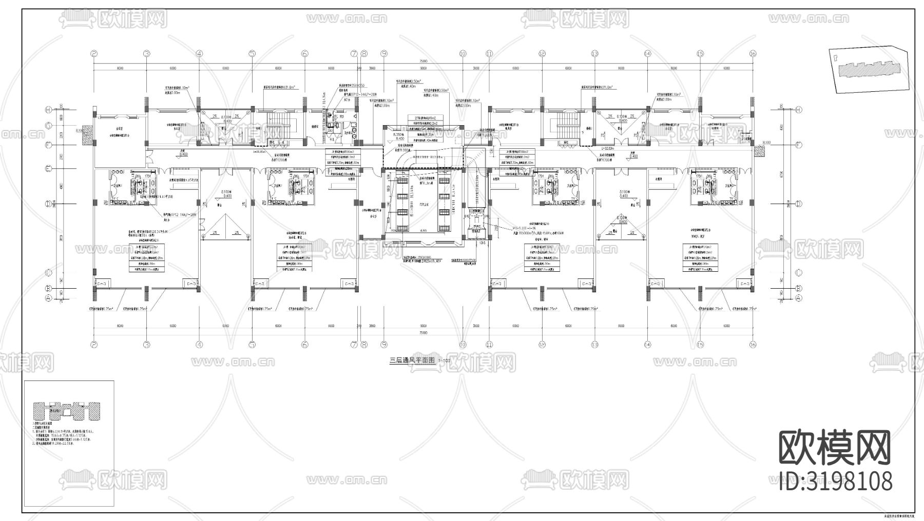 幼儿园暖通cad施工图下载（渲染图4）