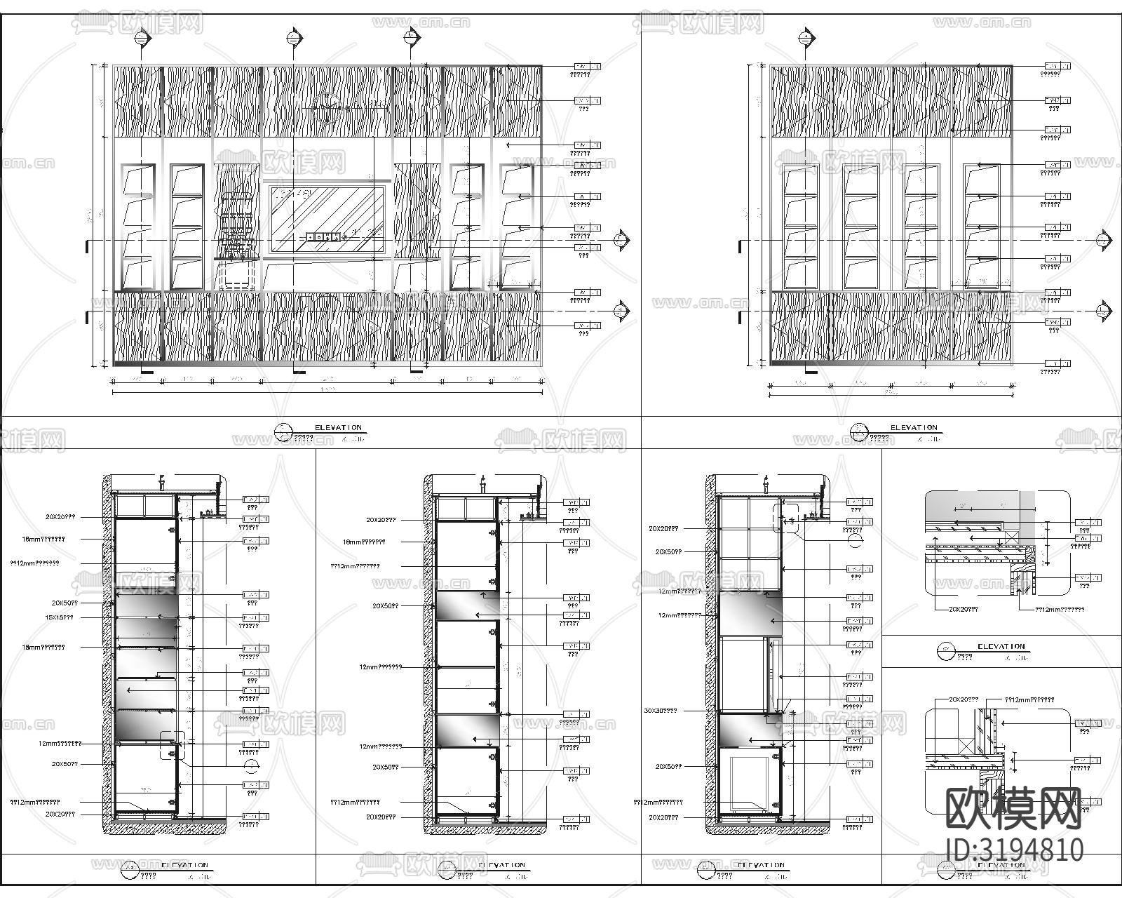 柜体cad大样图下载（渲染图4）
