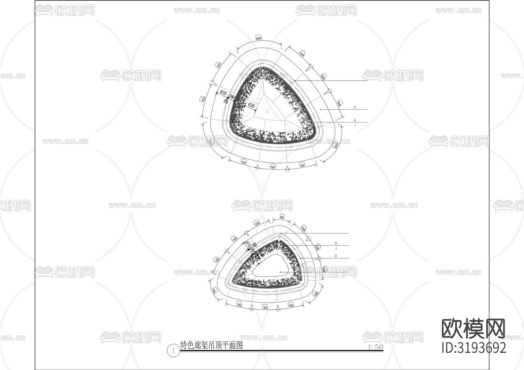 异形特色廊架节点大样图下载（渲染图2）