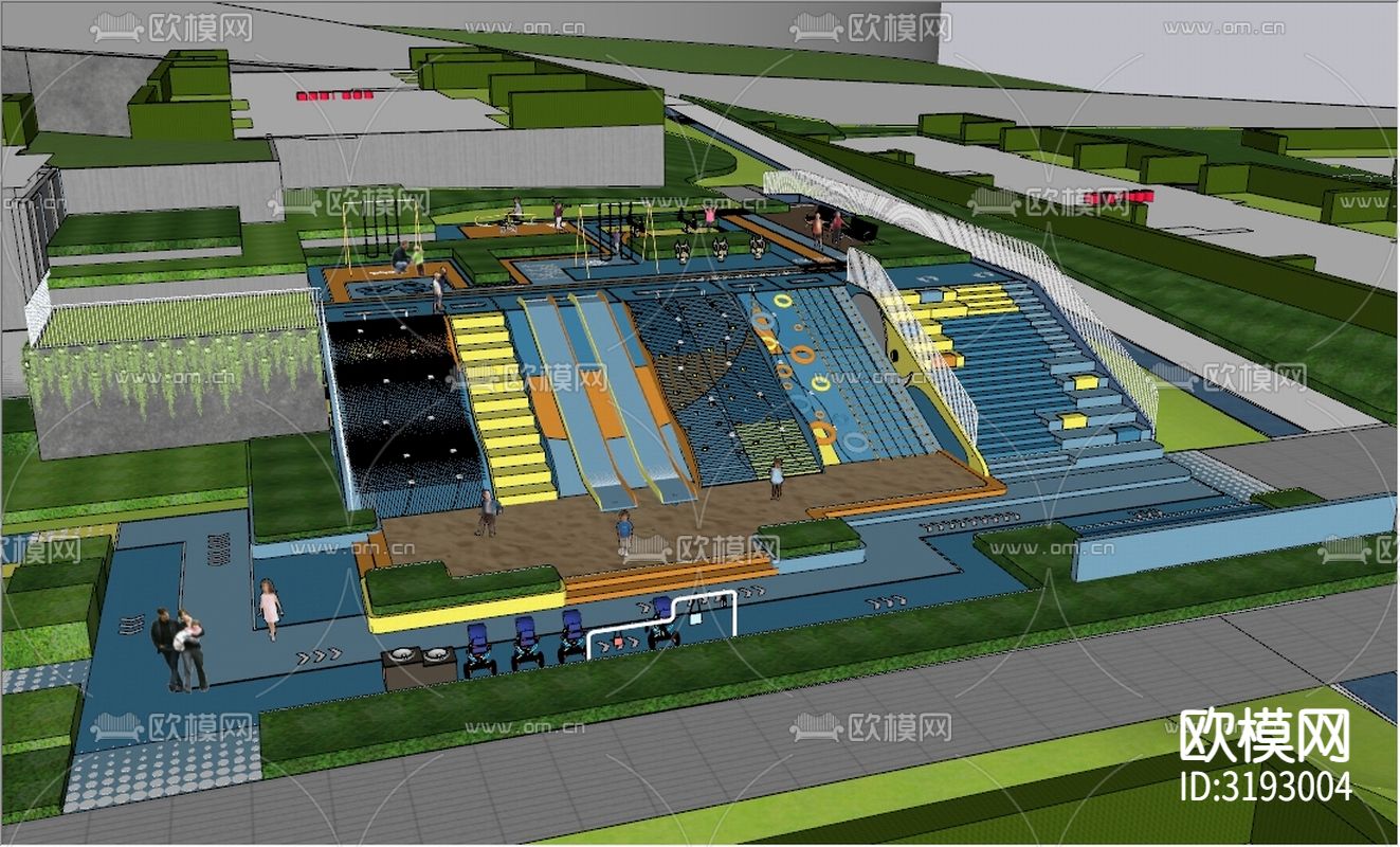 儿童活动场地cad大样图下载（渲染图1）