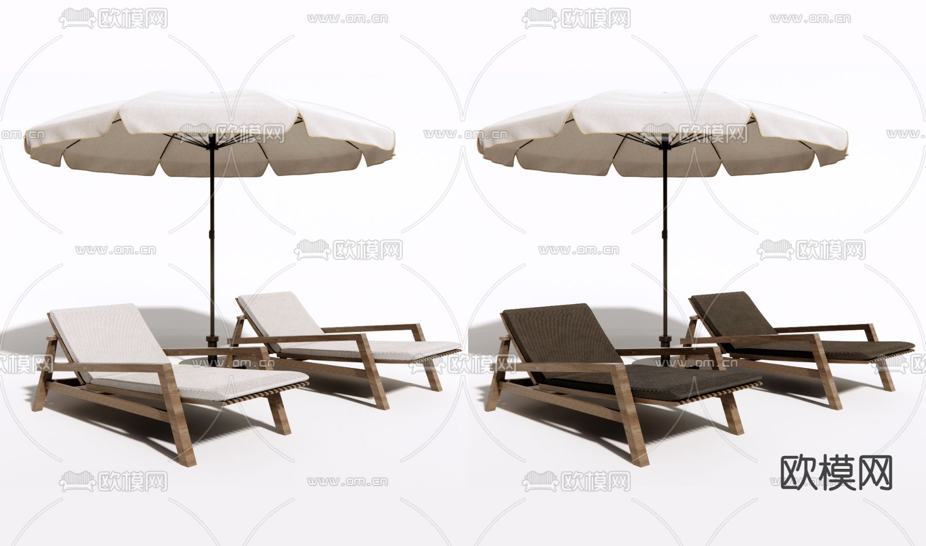 现代户外躺椅su模型下载（渲染图2）