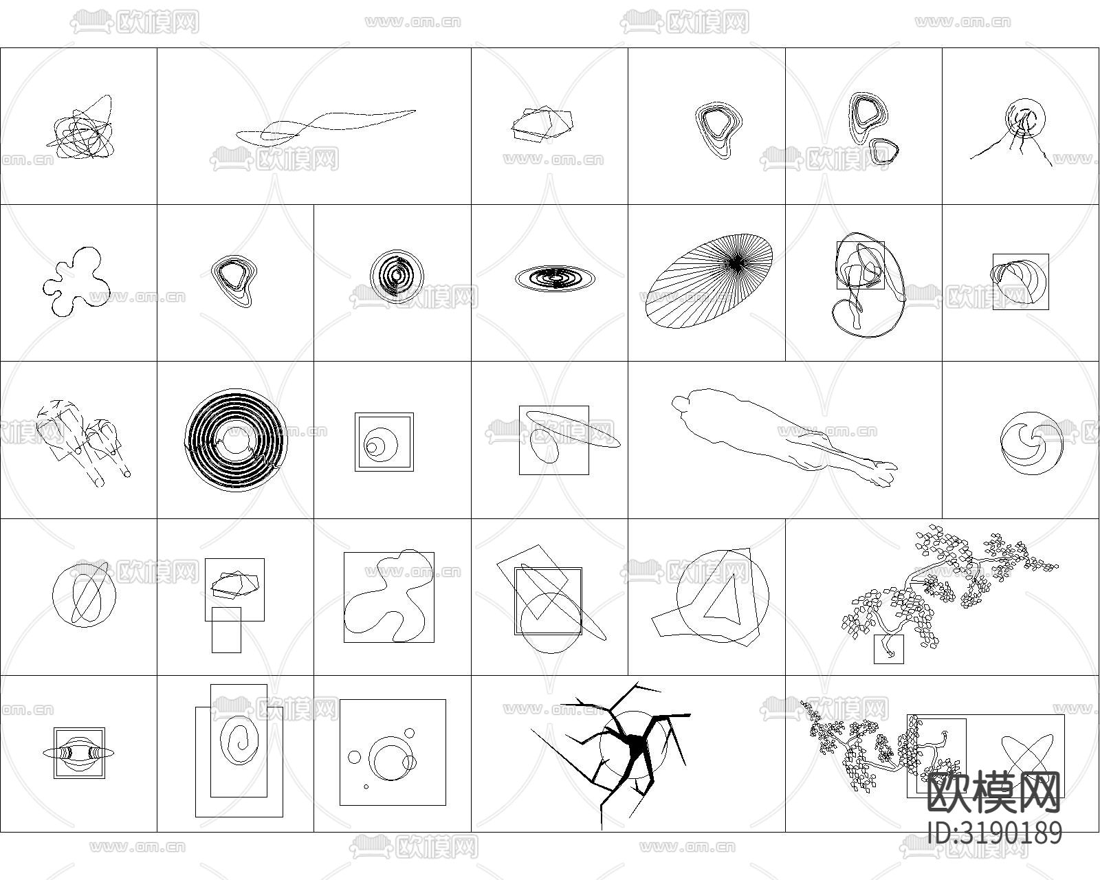 平面摆件雕塑 艺术品儿童玩具cad图库下载（渲染图3）