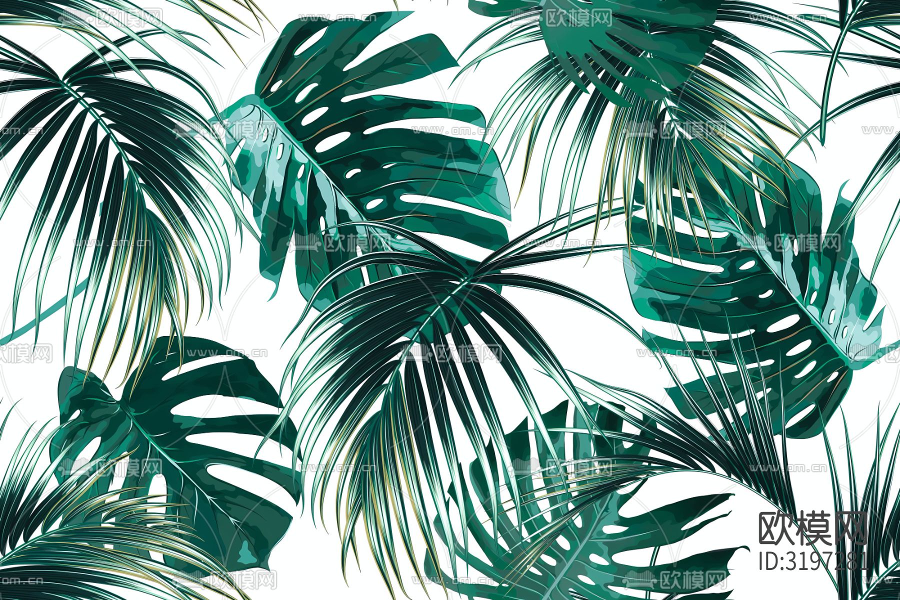 现代植物壁纸贴图下载