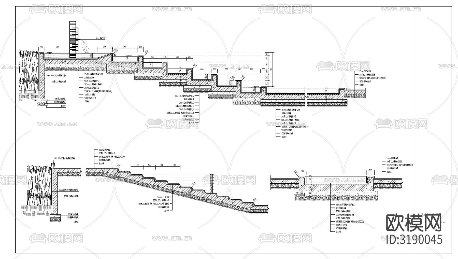 儿童活动场地节点大样图下载（渲染图2）