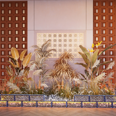  景观小品 植物堆su模型 