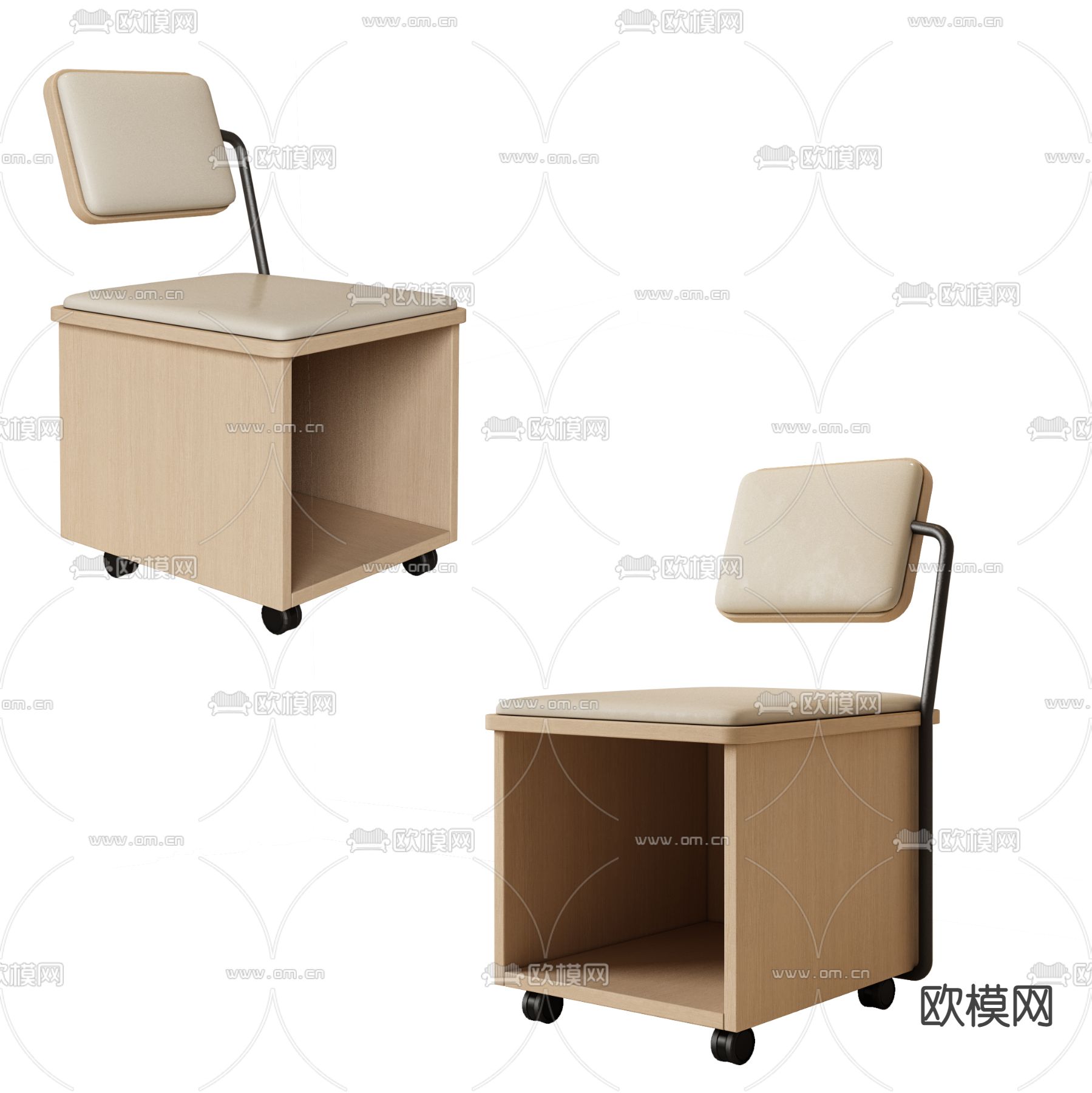 现代单椅 休闲椅 可移动座椅su模型下载（渲染图2）