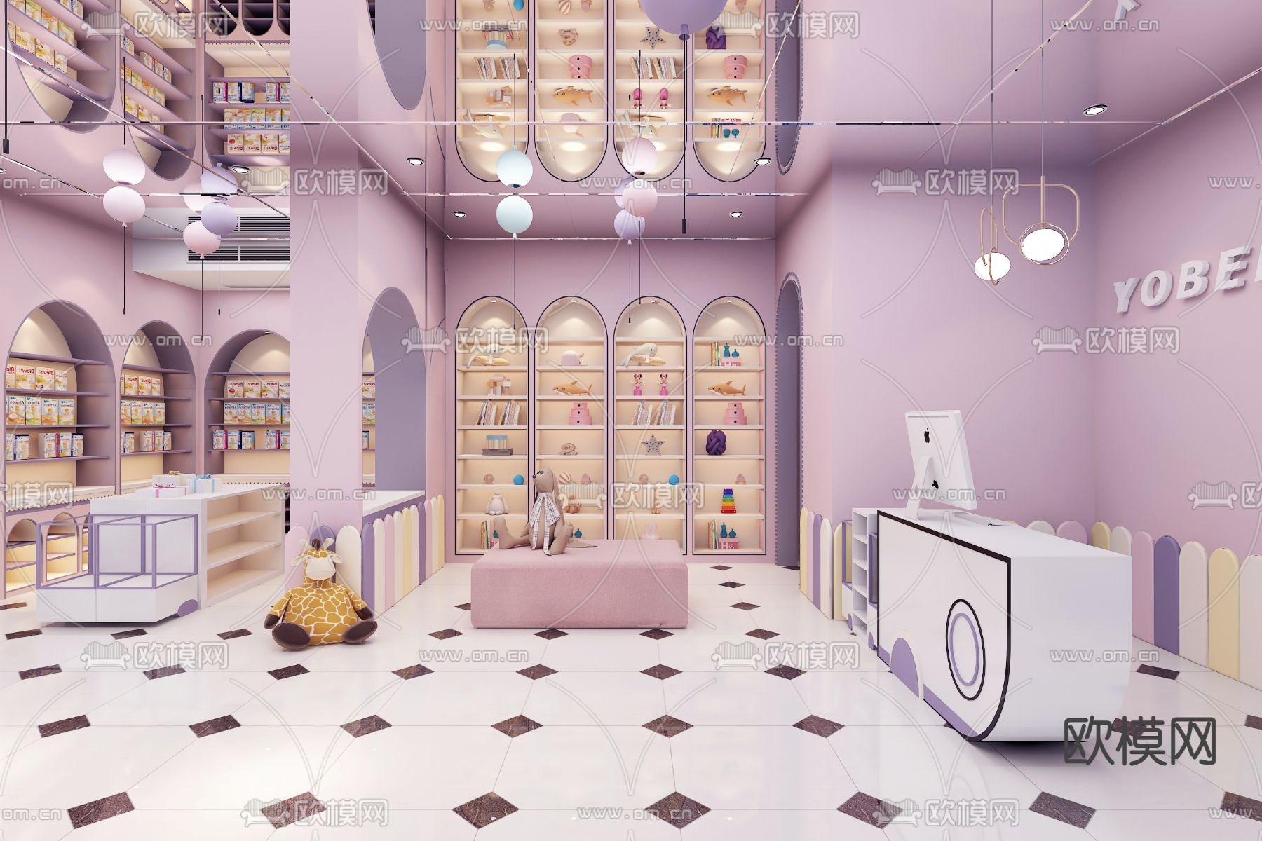 现代母婴店3d模型下载（渲染图1）