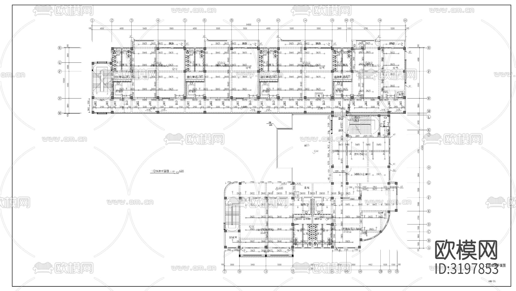 幼儿园给排水cad施工图下载（渲染图7）