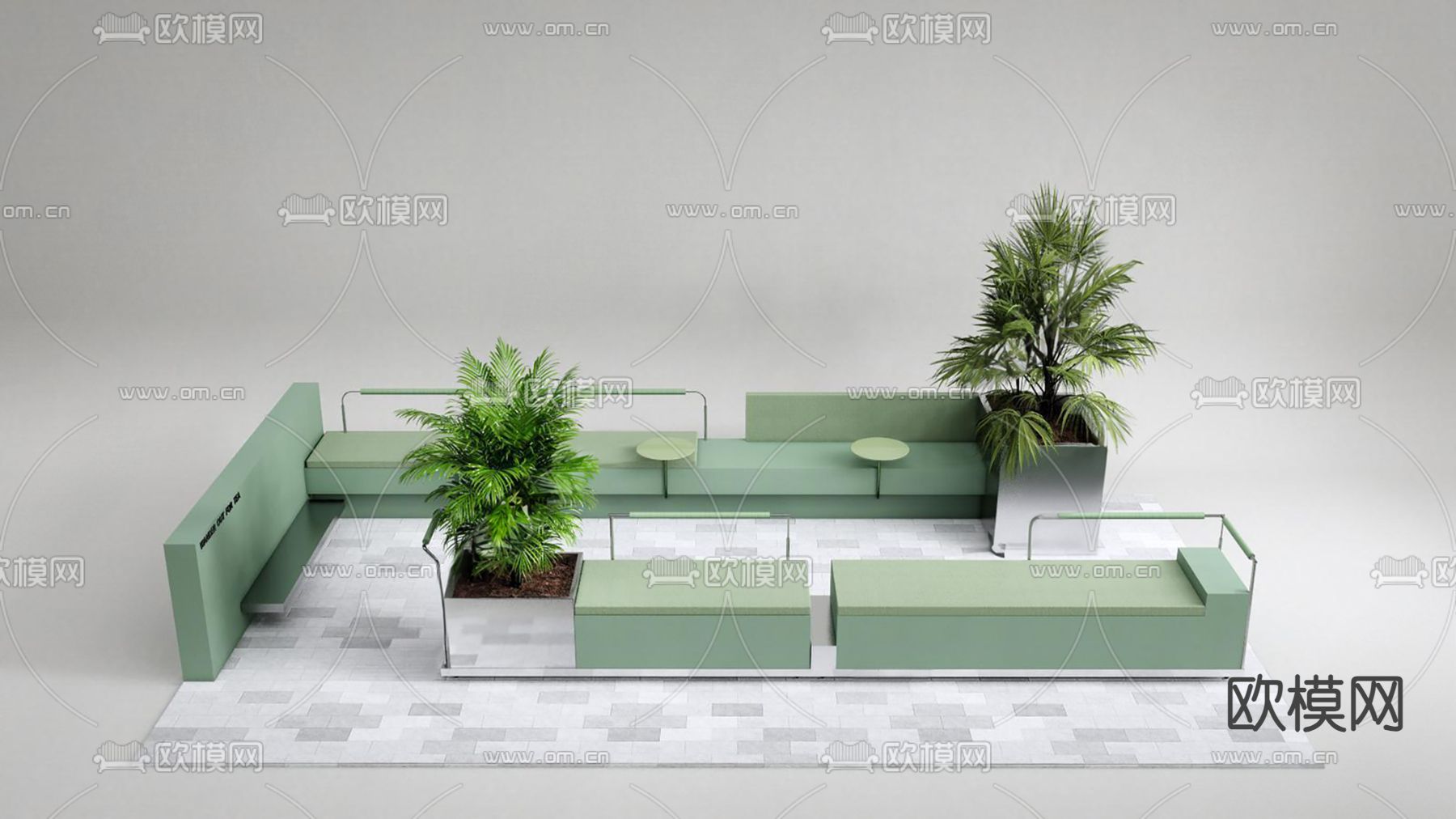 卡位沙发 大堂沙发 办公沙发3d模型下载