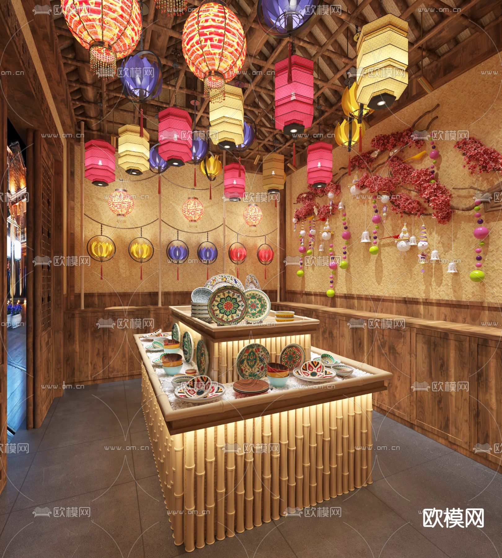 民族文化馆 纪念品店3d模型下载