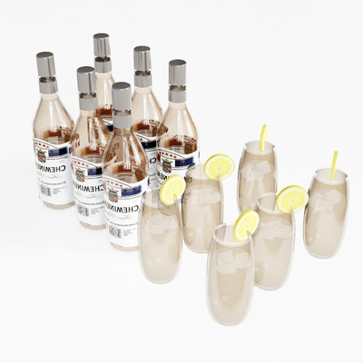  酒具 酒瓶 酒杯su模型 