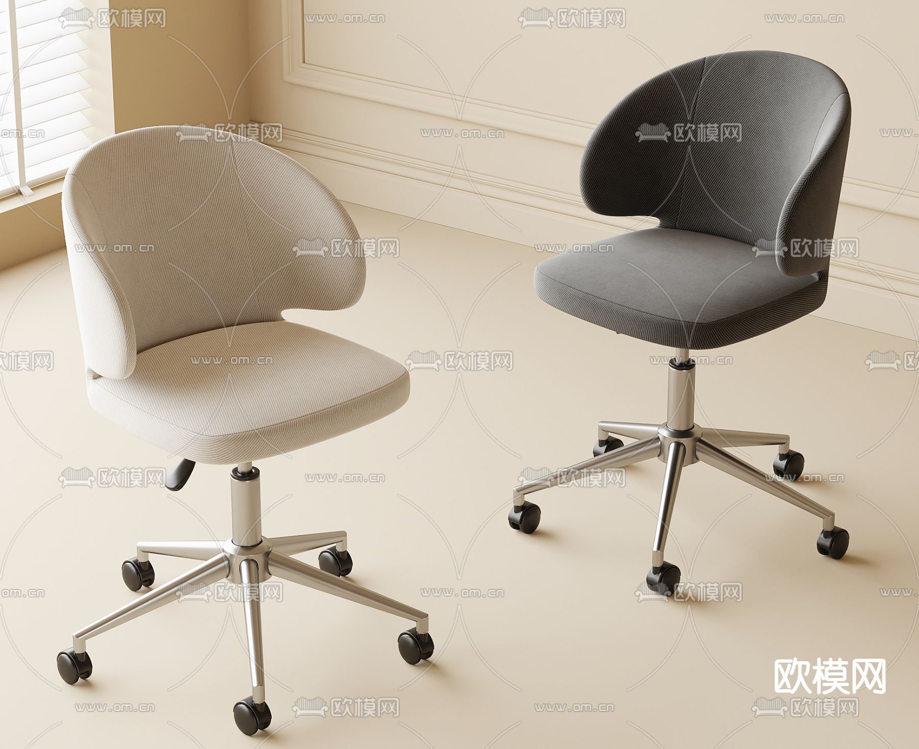 现代旋转单椅 办公椅3d模型下载