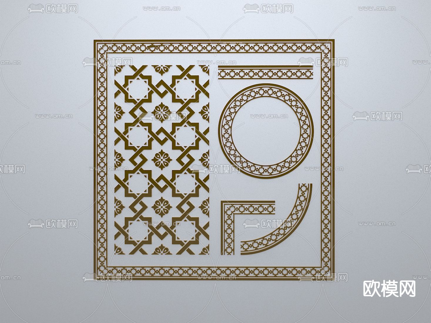 线条剪影 边框边条 构件3d模型下载