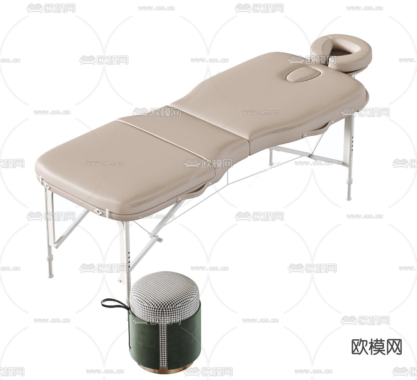 按摩床 美容床su模型下载（渲染图2）