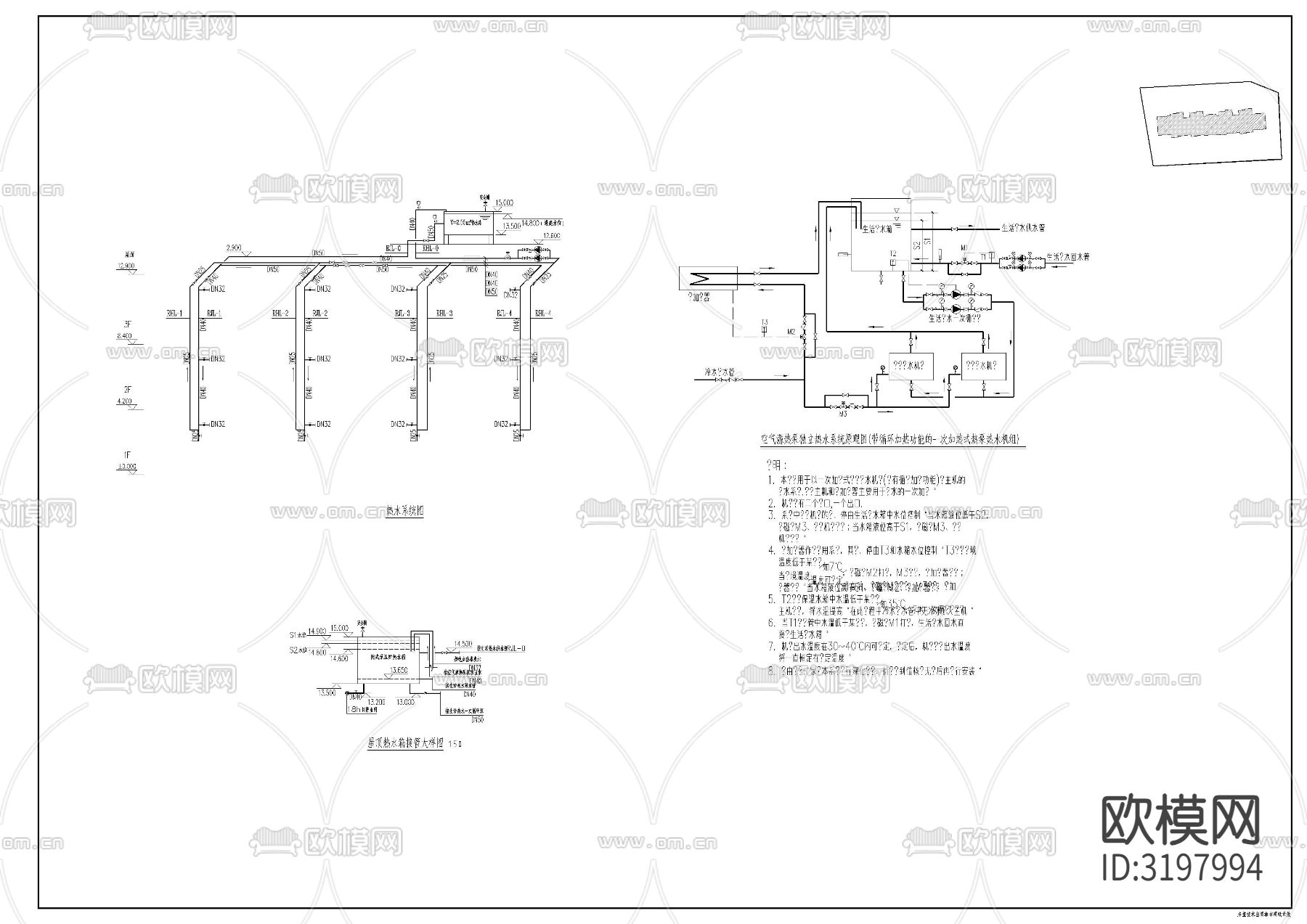幼儿园水施cad施工图下载（渲染图4）
