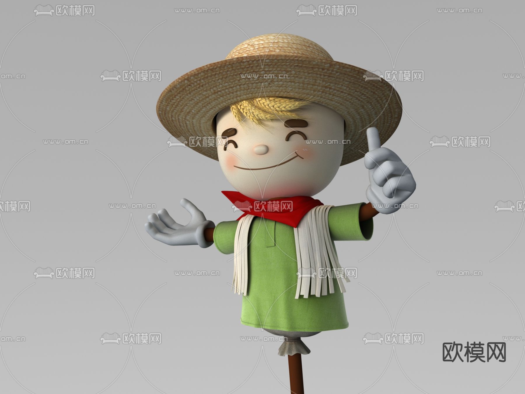 稻草人 虚拟人物3d模型下载（渲染图2）
