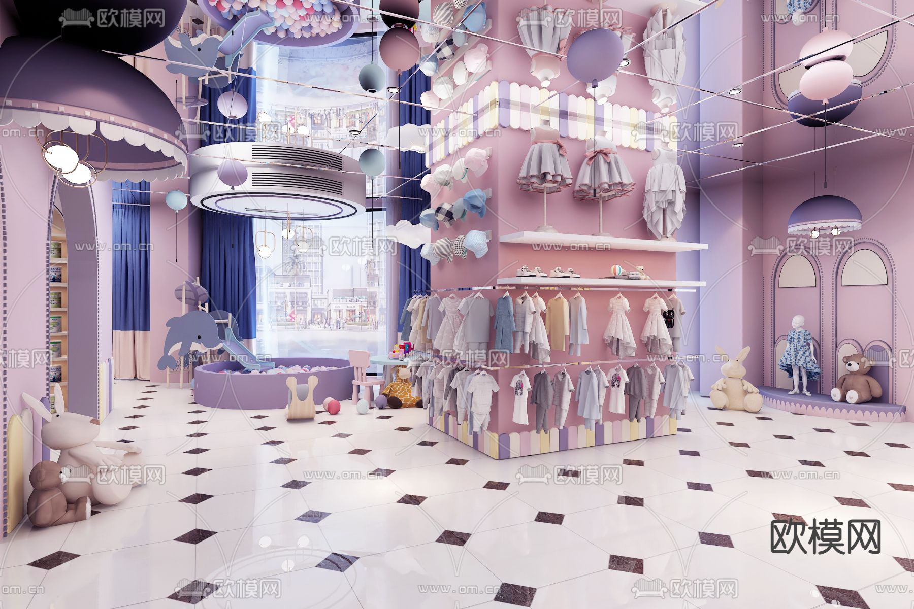 现代母婴店3d模型下载（渲染图2）